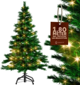 Casaria Künstlicher Weihnachtsbaum, 140 cm LED Lichterkette Edeltanne 470 Spitzen Naturgetreu