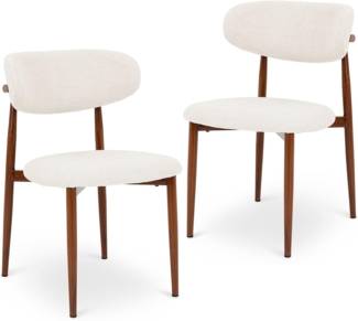 IDIMEX Esszimmerstuhl ACOSTA (2 St), Esszimmerstühle im 2er Set mit weichem Stoffbezug Weiß