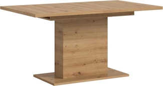Ausziehbarer Esstisch (B/H/T): 150-190x76x80 in Artisan Nachbildung mit Säulen-Fußgestell