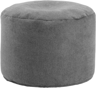 mokebo Pouf Der Ruhepouf (aus Webstoff), Sitzhocker XL, Bodenkissen, Fußhocker & Sitzkissen in Grau schwarz