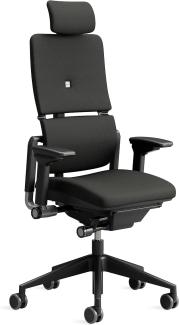 Steelcase Please Bürostuhl mit Bezug in Onyx Schwarz mit Kopfstütze, 64. 5 x 52. 5 x 115cm