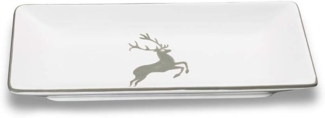 Gmundner Keramik Grauer Hirsch Snackschale (22x11cm)