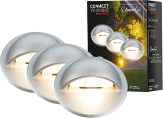 Briloner LED Außen-Bodenstrahler Teak Connect to Shine 3er Ergänzungsset 10 W warmweiß