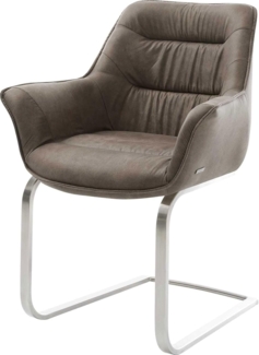 Freischwinger Kaira-Flex Mikrofaser Taupe Vintage Freischwinger flach Edelstahl