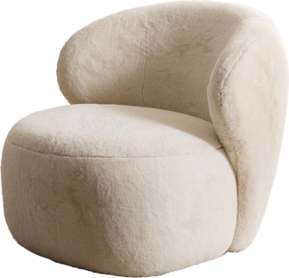 Loungesessel Pulo 80x80 cm Plüsch Creme-Weiß