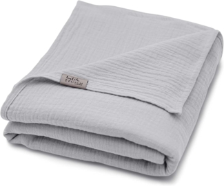Wohndecke Musselin Sommerdecke für warme Nächte - aus 100% Bio Baumwolle, hutch&putch, die perfekte leichte Decke für den Sommer - Handmade in Germany