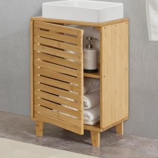 Waschbeckenunterschrank Iveland 60x40x30cm Bambus [en. casa]