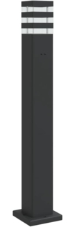 vidaXL Wegeleuchte mit Steckdose Schwarz 80 cm Aluminium 4006407