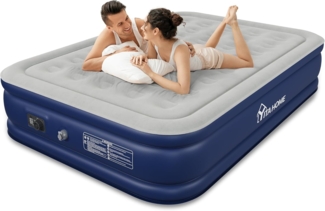 YITAHOME 2x1,5 m Luftmatratze 2 Personen, Selbstaufblasend Luftbett mit Integrierter Elektrischer Pumpe, Aufblasbare Matratze Bett mit Tasche für Gästezimmer, Camping, Blau/Grau