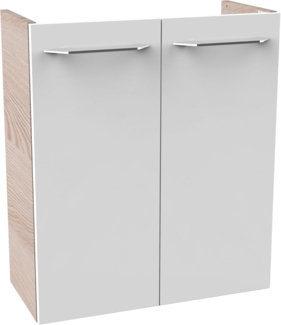 Fackelmann SBC B.CLEVER Waschbeckenunterschrank 55 cm, Braun hell/Weiß, 2 Türen