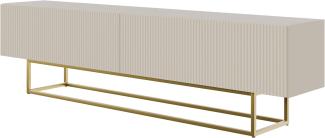 Selsey Veldio - TV-Schrank, Graubeige Taupe mit goldenem Metallgestell, 175 cm