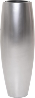 VIVANNO Bodenvase Fiberglas MAGNUM Rund - Silber Metallic Hochglanz (1 St), 30x80 cm