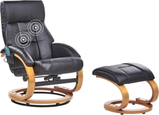 Massagestuhl FORCE mit Fußstütze Kunstleder Schwarz