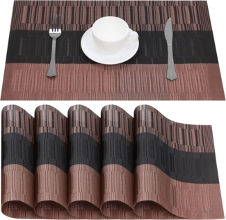 Belle Vous Platzset Belle Vous 30 x 45cm 6er Pack kupferfarbene & Schwarze Tischsets -, (6-St)