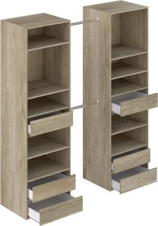 Movian Idro moderner 2-teiliger Kleiderschrank, 48 x 177 x 200, Eiche Optik