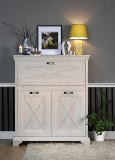 FORTE Kashmir Kommode, Holzwerkstoff, Weiß/Beige, 123 x 143,3 x 48,2 cm