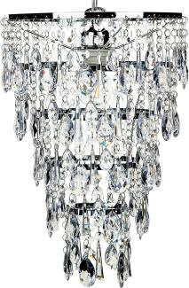 'Entwash' Kronleuchter Silber Eisen mit Kristallen aus Acrylglas Wasserfalloptik Glamour Stil