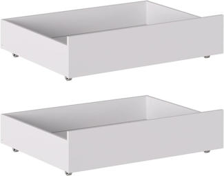 Iconico Home MIK, Unterbettkommode, Holzverbund, matt, Weiß, 100,5 x 68 x 21 cm, 2 Stück