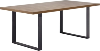 i-flair Esszimmertisch Macon 200x100 cm Kufentisch Holztisch Esstisch Kufengestell Tisch mit Tischplatte und Kufen - alle Größen und Farben (Nussbaum + Schwarz)