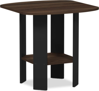 Furinno Simple Design Beistelltisch, Holz, Columbia Walnut/Schwarz, 50.8 x 50.8 x 49.78 cm