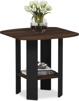 Furinno Simple Design Beistelltisch, Holz, Columbia Walnut/Schwarz, 50.8 x 50.8 x 49.78 cm