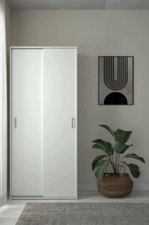 Dmora - Kleiderschrank 2 Türen Elle, Schlafzimmermöbel, Schrank, Garderobe, 78x48 h175 cm, Weiß