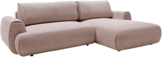 Vente-unique - Ecksofa mit Schlaffunktion - Ecke rechts - melierter Stoff - Rosa - MONELIA