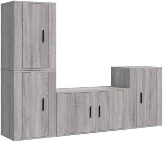 vidaXL 4-tlg. TV-Schrank-Set Grau Sonoma Holzwerkstoff 3188612