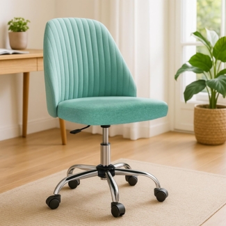 DUMOS Bürostuhl Schreibtischstuhl schminktisch Stuhl kleine Schreibtischstühle mit Rollen niedlicher Drehstuhl mit Rückenlehne armlos Heimbüro