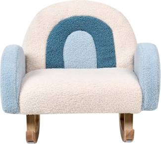Kinderschaukelstuhl Regenbogen OMBO Bouclé Hellblau