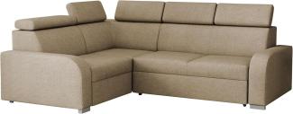 Ecksofa Apollo 2rR1 80 mit Schlaffunktion, L-Form, Einstellbare Kopfstützen (Farbe: Crown 02)