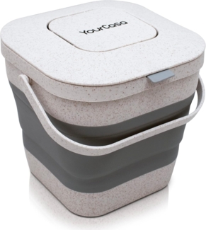 YourCasa Biomülleimer YourCasa® Biomülleimer Küche klein 4L nachhaltig mit Akivkohlefilter, Fassungsvermögen 4L, nachhaltige Materialien