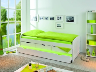 Funktionsbett >Ulli< (B/H/T 205 x 63 x 98 cm) in Weiss - 205x63x98 (BxHxT)