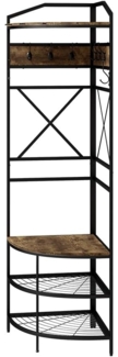 Vicco Garderobe Schwarz/Eiche rustikal 50 x 183 cm, Fyrk
