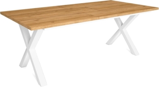 Skraut Home - Esstische | 10 Personen | 200 | Robust und stabil Dank Seiner Struktur und solide Beine | Ideal für Familienversammlungen | Eiche | Industrielles Stil