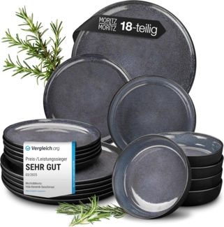 Moritz & Moritz Gourmet Geschirr 18er Teller Set Blau