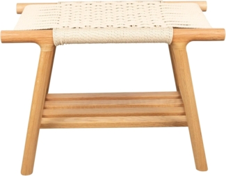 Sitzbank Hocker Kintaro aus Eiche | Japandi-Design mit Seilgeflecht