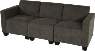 Modular 3-Sitzer Sofa Couch Lyon, Stoff/Textil ~ braun