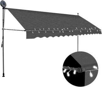 vidaXL Einziehbare Markise Handbetrieben mit LED 350 cm Anthrazit 145867