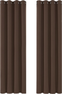 Deconovo Gardinen Blickdciht Verdunkelungsvorhänge Kälteschutz 229x117 cm(HöhexBreite), Braun, 2er Set
