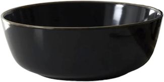 HOME DECO FACTORY, KA0137, Elegant Black Salad Bowl with Gold Trim, Ideal for Salads, Fruits and Hot Dishes, Practical and Durable, Diameter 25 cm, Black and Gold Color