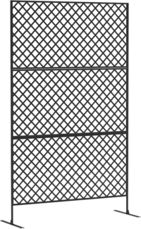 Outsunny Paravent 3-teilig 122 x 198 cm Freistehend in Gitter (Raumteiler, 3 St, Trennwand), aus Stahl, für Garten, Balkon, Terrasse, Schwarz