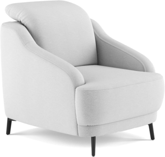 CAVADORE Sessel Blue/Polstersessel im modernen Design inklusiv Kopfteilverstellung und mattschwarzen Metallfüßen / 87 x 93 x 104 / Flachgewebe, Mittelgrau