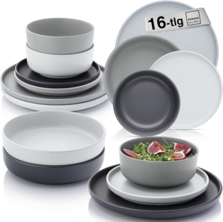 SÄNGER Steingut Geschirrset Leeds 16 teilig für 4 Personen