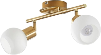 Lindby Deckenleuchten Elaina, Metall, Gold / Messing IP20, 2 x 8 W LED