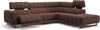 Sofanella Wohnlandschaft Veneto Stoff Ecksofa Couch in Dunkelbraun S: 266 x 241 Breite x 101 Tiefe