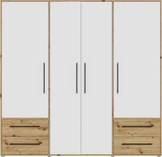 MOKKARIS Drehtürenschrank, Front white (120)/ Artisan Oak (D76)