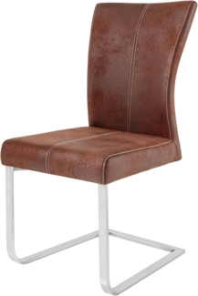 riess-ambiente Freischwinger SAMSON dark coffee / silber (Einzelartikel, 1 St), Esszimmer · Microfaser · Edelstahl · Industrial Design