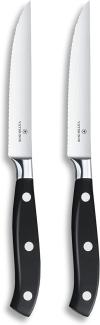 Victorinox Grand Maitre 2er Set Steakmesser Wellenschliff, 12 cm Klinge, Rostfrei, Edelstahl, Spülmaschinengeeignet