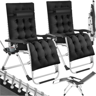 tectake Gartenstuhl 2er Set Sonnenliege (Komplettset, 2 St), klappbar